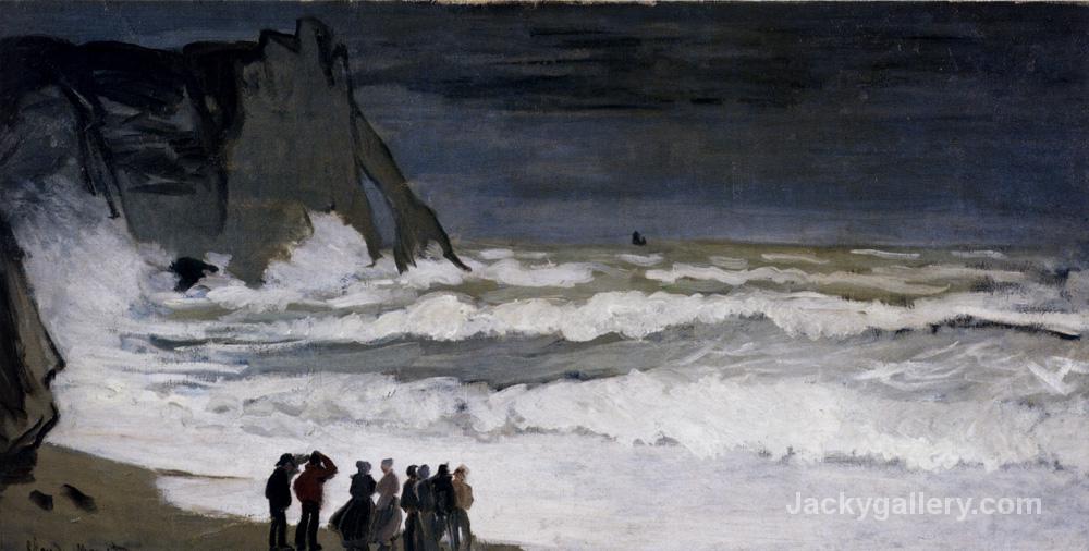 Rough Sea at Etretat- by Claude Monet paintings reproduction